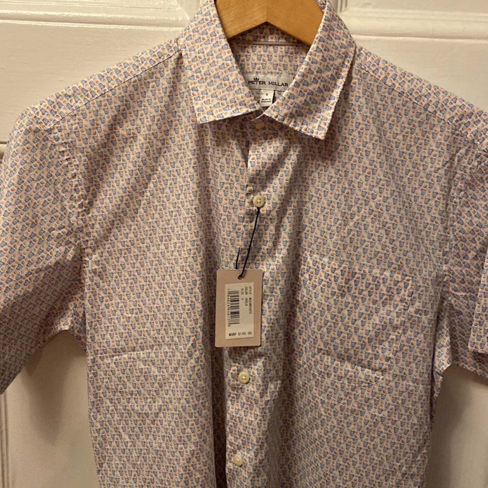 Peter Millar Crown citrus slice sport stretch button down shirt - Picture 3 of 9